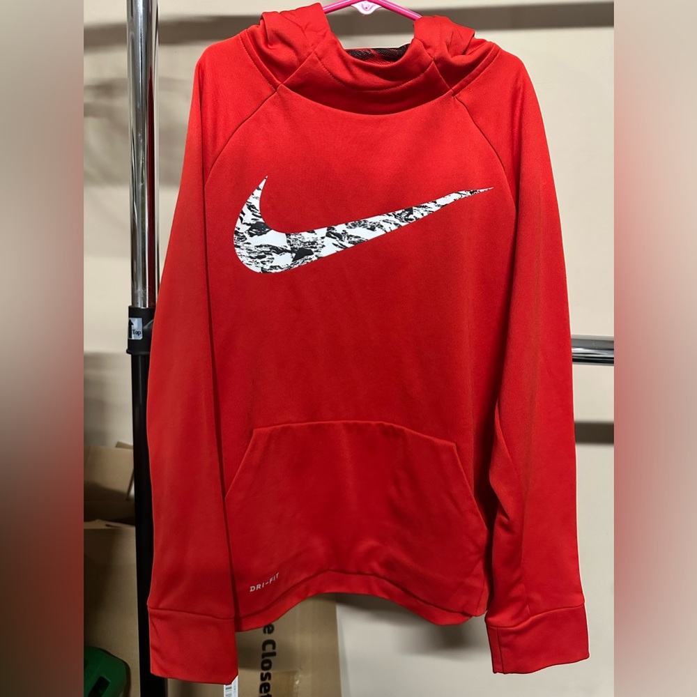 Nike hoodie red large dri fit